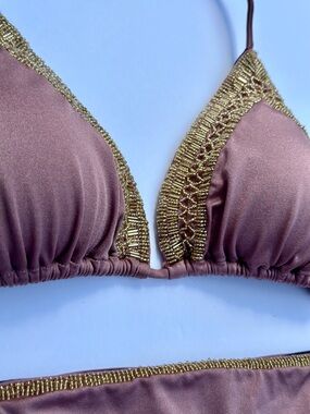 Triangle Bikini with Gold